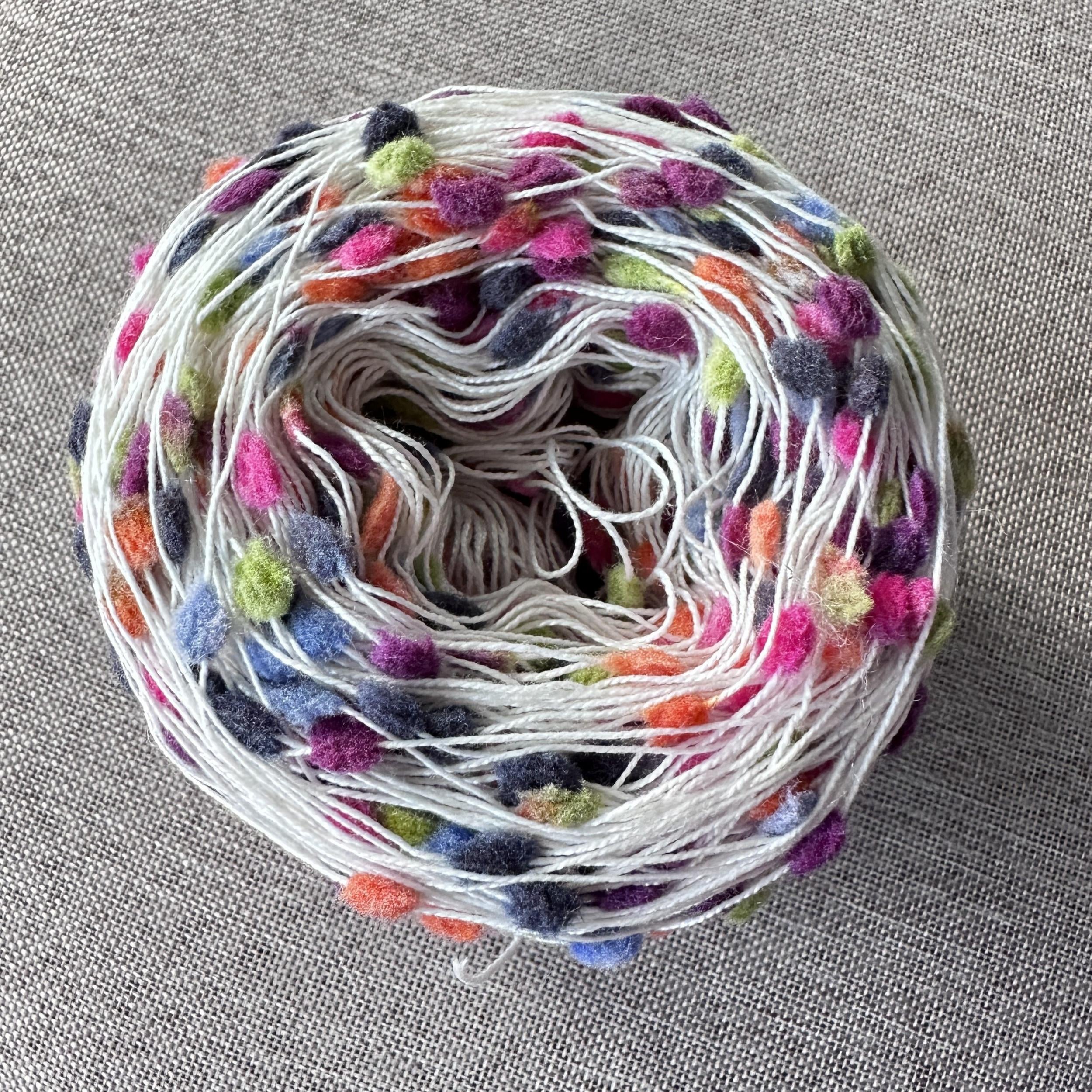 Rainbow Yarn With Pom Pom For DIY Crocheting Knitting Scarf Coat Crafts