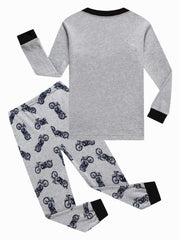 Boys Motorcyclists Print Pajama Set