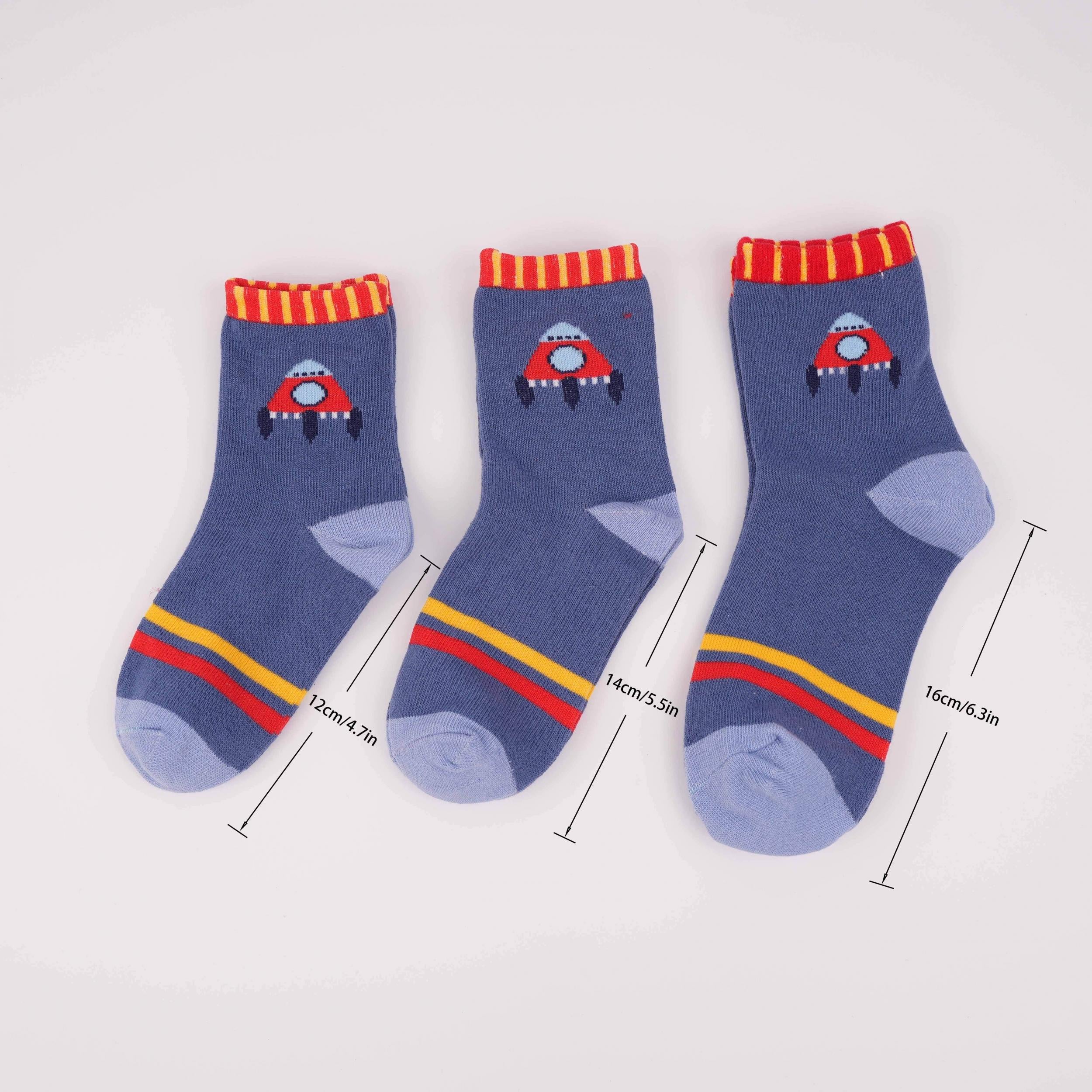 5pairs Kids Cartoon Breathable Soft Socks - Spring Summer