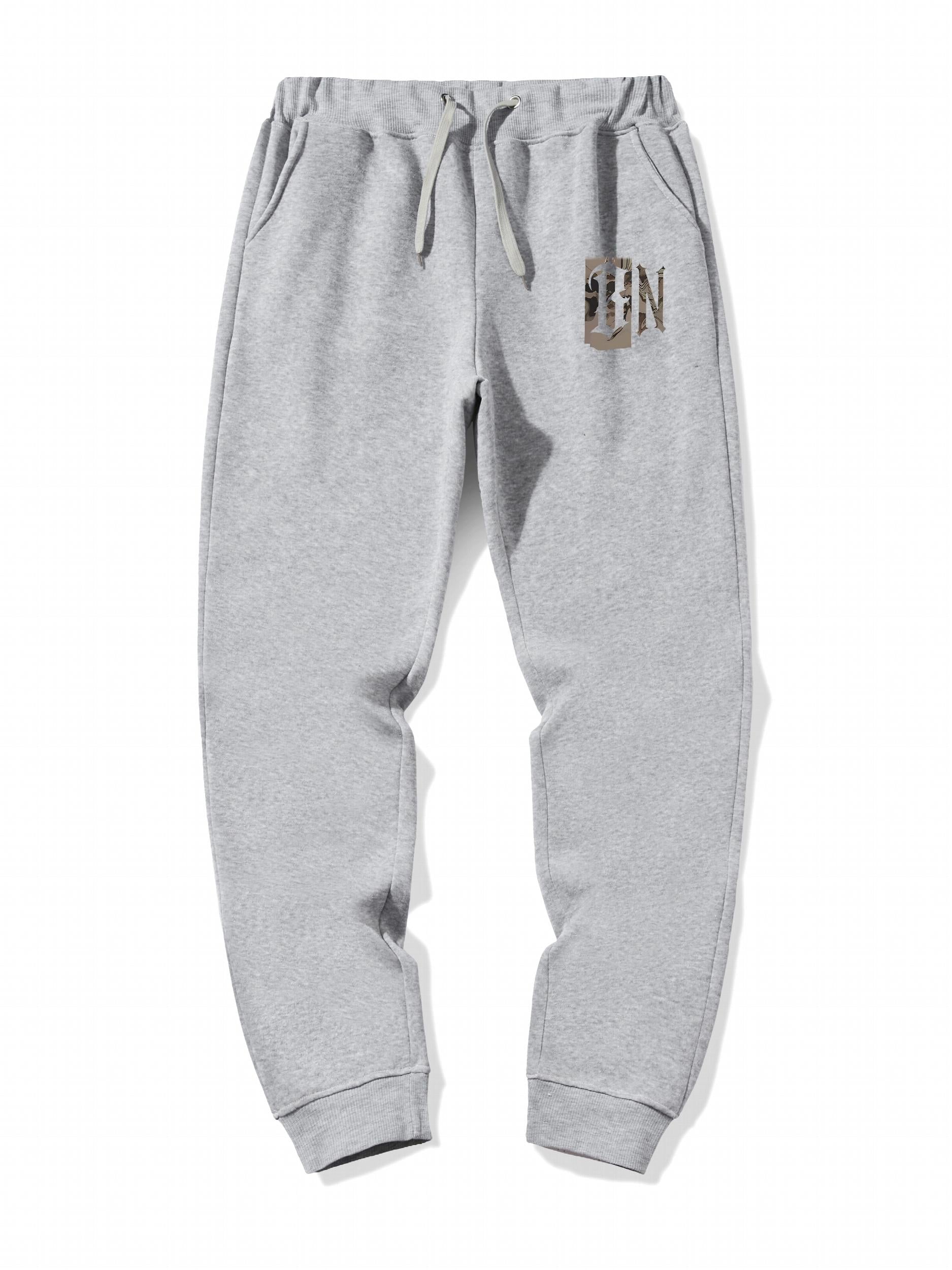 Men's Letter Print Jogger Sweatpants, Drawstring Sport Pants