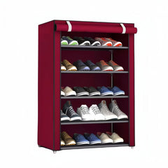 1pc Large Capacity Shoe Rack With Dust-Proof Curtain - Maximize Shoe Storage