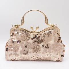 Sequins Evening Bag Kiss Lock Clutch Purse Wedding Handbags