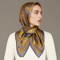 Silk Scarf: Elegant Phoenix Design 180x70cm