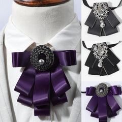 Elegant Diamond Bow Tie with Pearl Inlay