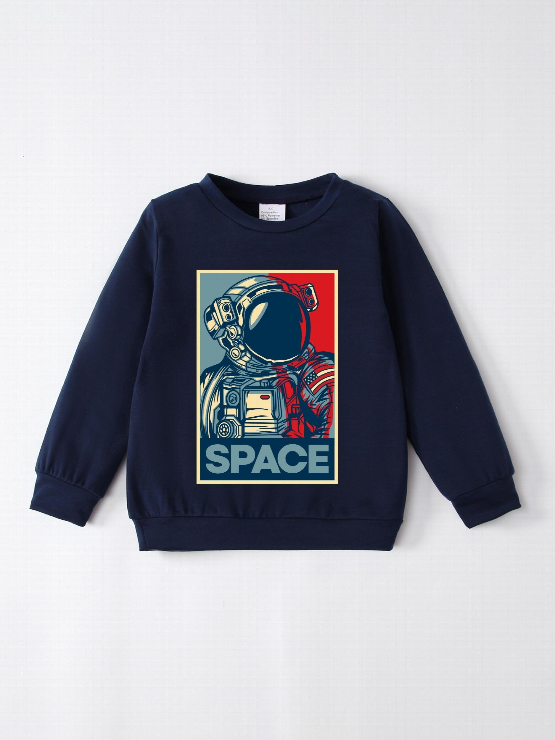 Astronaut Eye Planet Boys Sweatshirt Crew Neck Kids