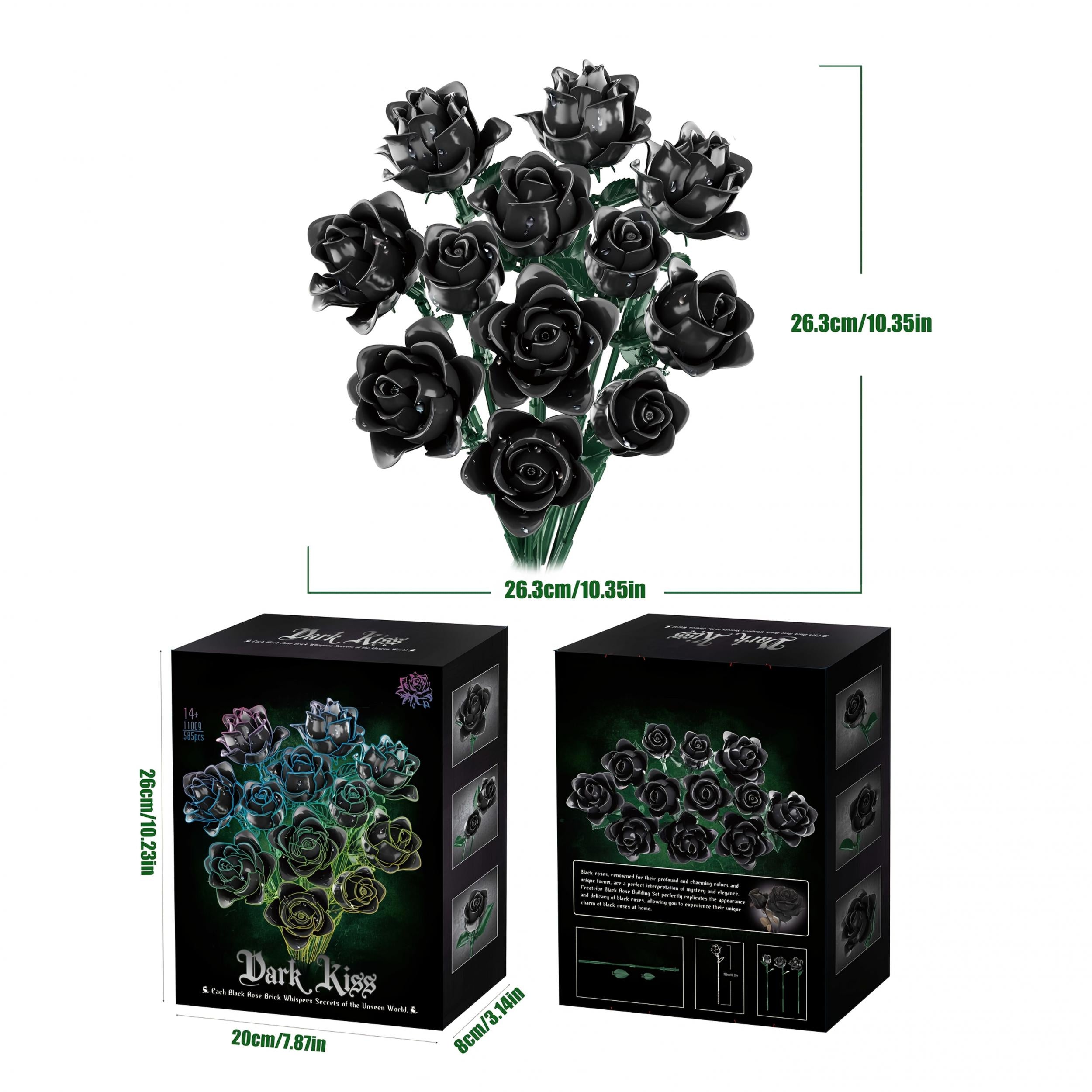 585pcs Rose Block Set & Immortal Flower Bouquet Gift
