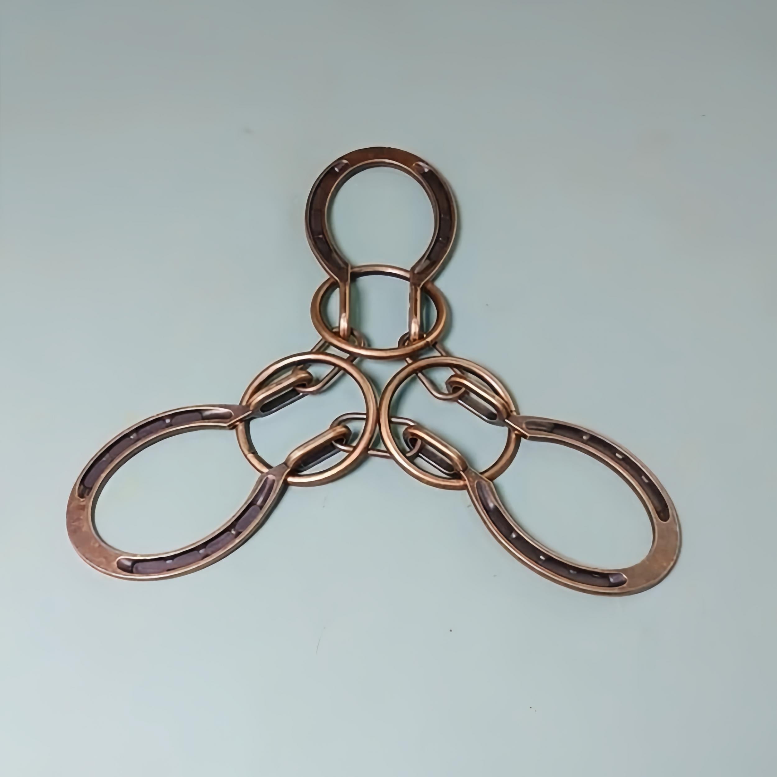 Interlocking Horseshoe Puzzle Classic Metal Brain Teaser Antique Copper Finish
