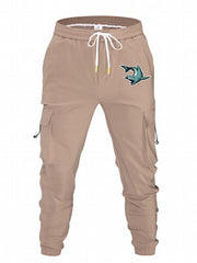 Cartoon Shark Print Cargo Pants Men's Outdoor Joggers
