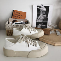 Colorblock Lace Up Platform Sneakers Low Top Women's Shoe