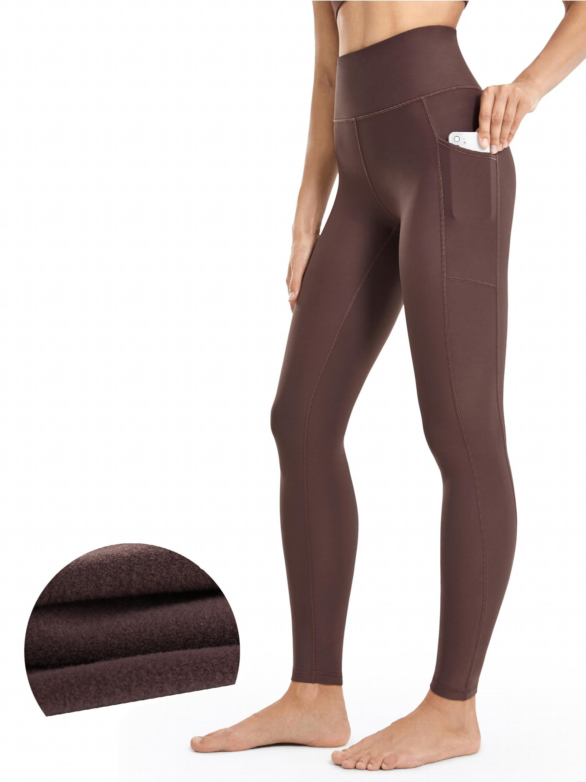 Fleece Lined Yoga Pants High Waist Side Pockets Women's Activewear
