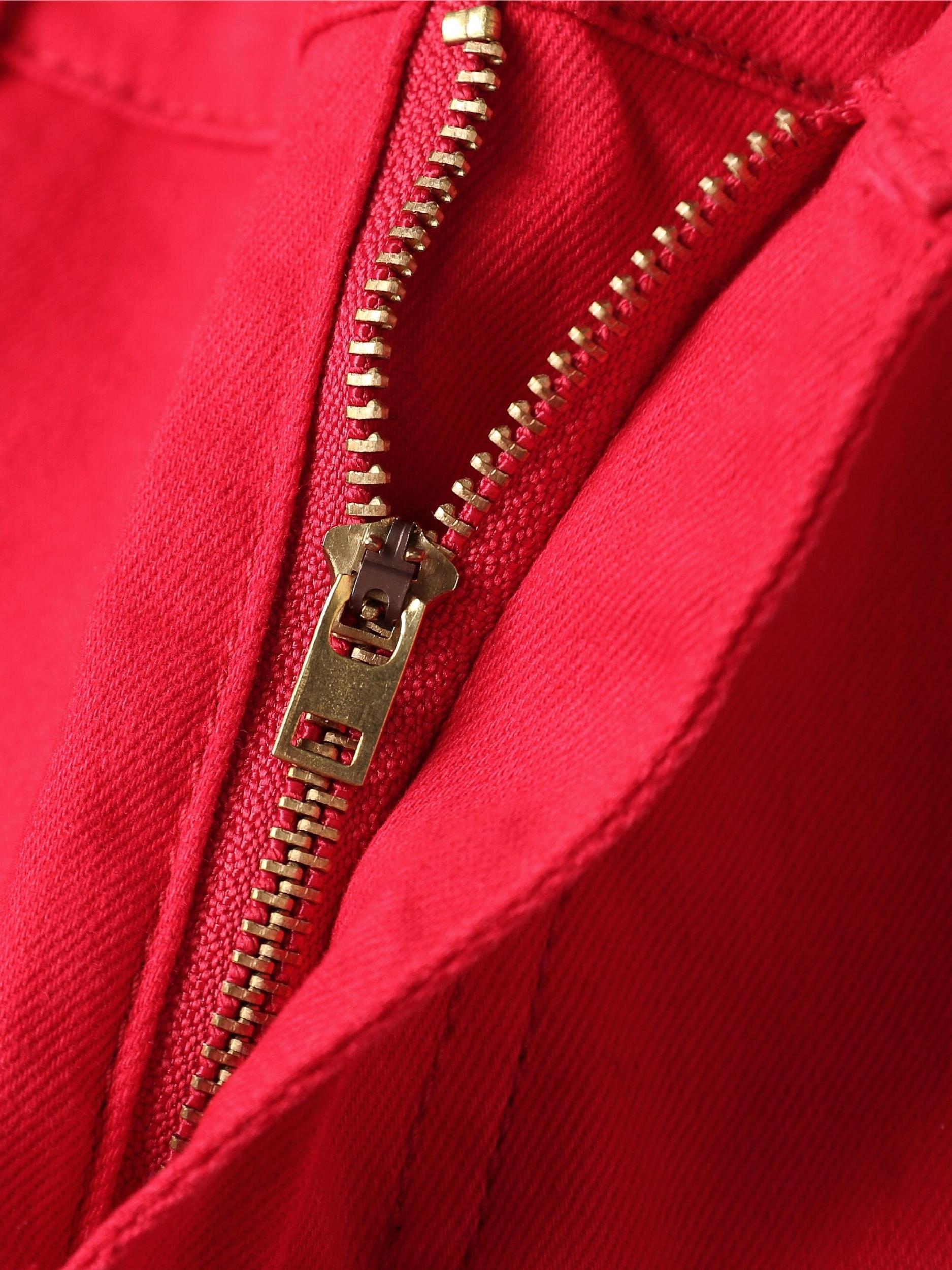 Vintage Slim Fit Red Denim Pants