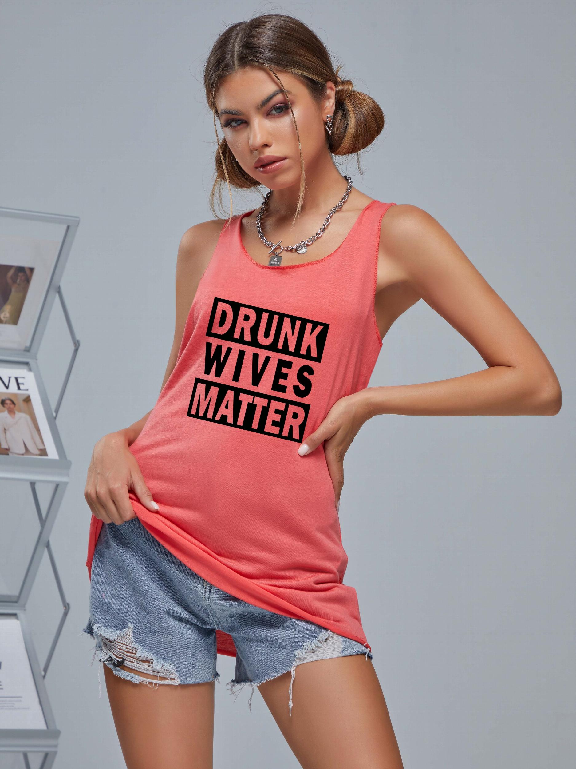 DRUNK WIVES MATTER Loose Tank Top Women's Clothing