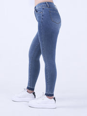 Women's Plus Washed Button Fly High Stretch Jeans