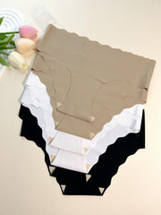 6pcs Scallop Trim Seamless Briefs Intimates Panties