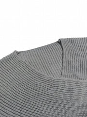 Solid Long Sleeve Sweater with Surplice Neck