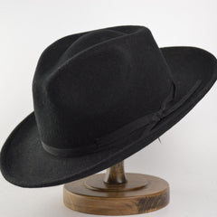 1pc Wool Fedora Large Brim Surprise Box Embroidered Feather Hat For Men