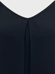 Solid Tucked Dress Casual Spaghetti Strap Dress
