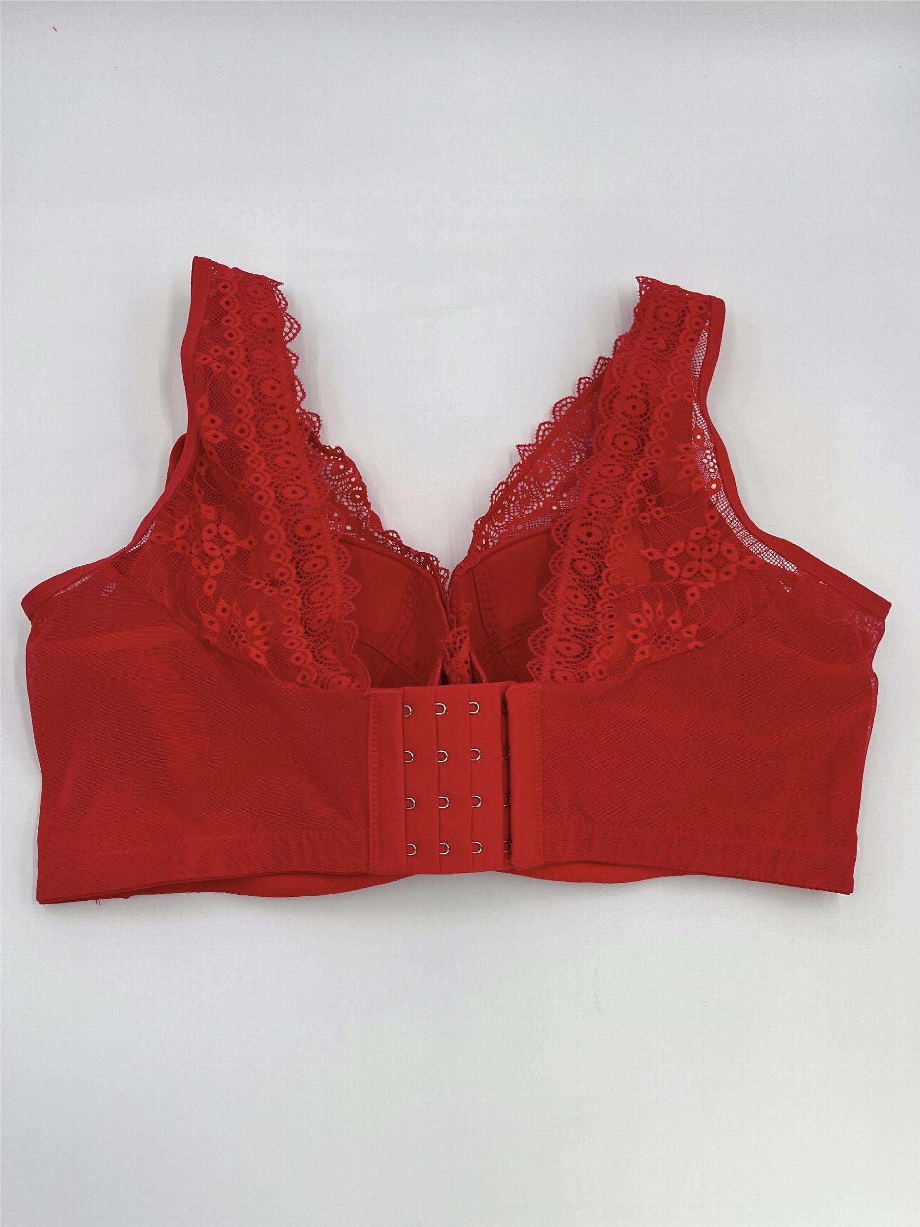 Lace Push Up Bra Breathable Wide Straps Underwear