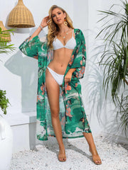 Floral Print Cover Up Shirt Long Sleeve Rash Guard