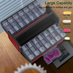 Portable 7-Day Pill Organizer AM PM Compartments Large Travel Medicine Box