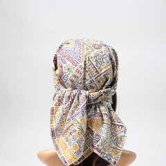 Geometric Paisley Print Bandana Boho Satin Square Scarf Headband