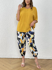 2 Piece Set Top & Print Pant