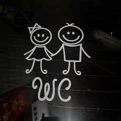 Cartoon Toilet Wall Sticker Self-adhesive Bathroom Decor