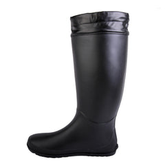 Waterproof PVC Round Toe Flat Rain Boots Lightweight Comfortable Foldable