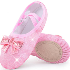 Girls Split Sole Sequin Ballet Shoes Soft Dancing Shoes