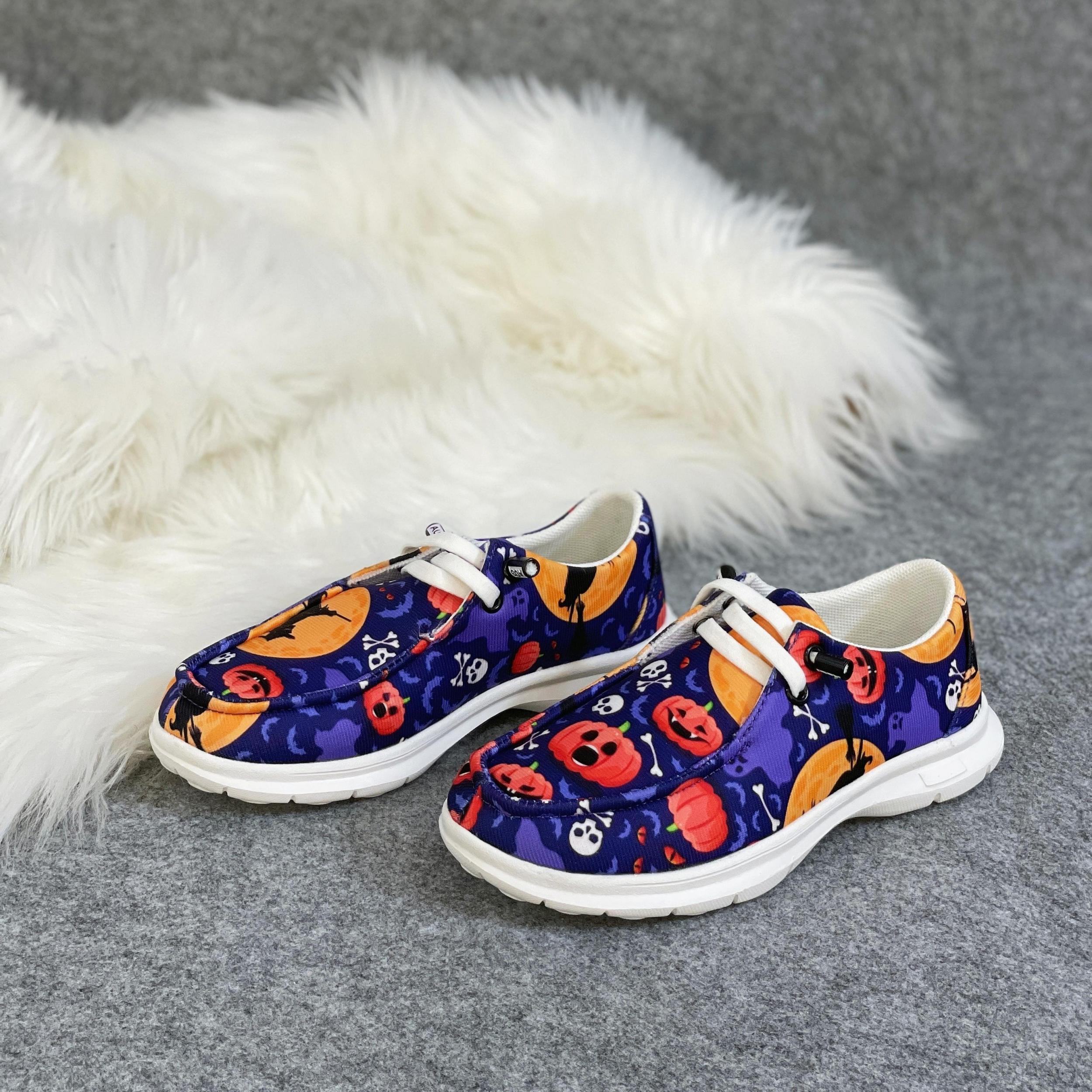 Girls Halloween Loafer Shoes Lightweight Comfortable Slip-On