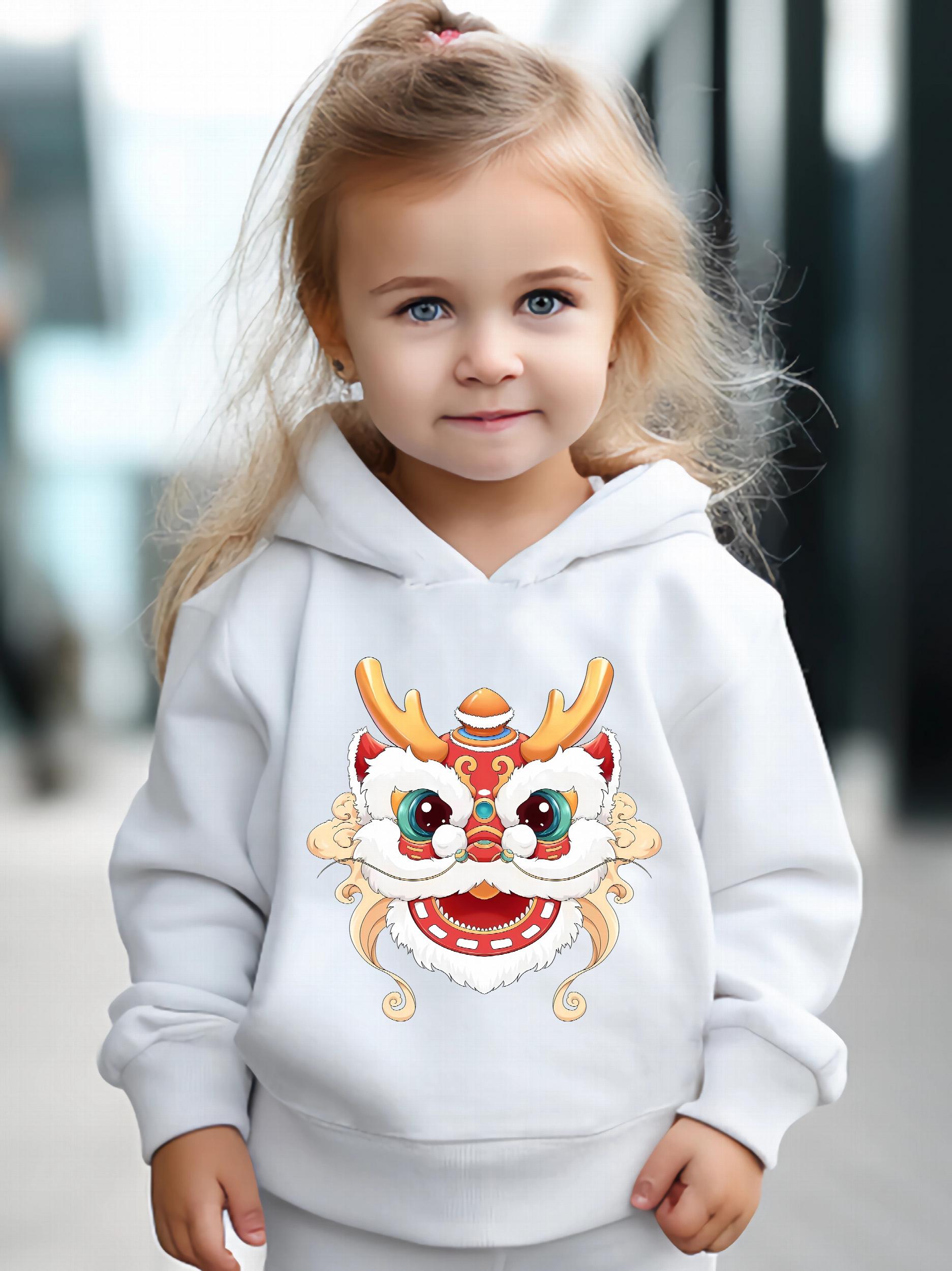 Chinese Lion Dance 2pc Set Girls Casual Comfy Activewear for Spring Fall