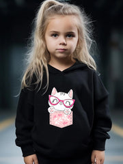 Kid's 2pcs Cartoon Cat Hoodie & Pants Set