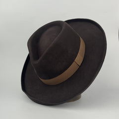 Brown Fedora Hats Jazz Hat with Big Brim Water for Men and Women
