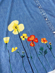 Women's Plus Floral & Denim Print Loose Tank Dress