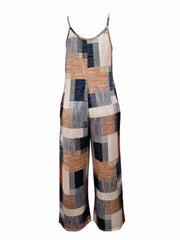 Women's Plus Size Colorblock Geometric Print Wide Leg Jumpsuit