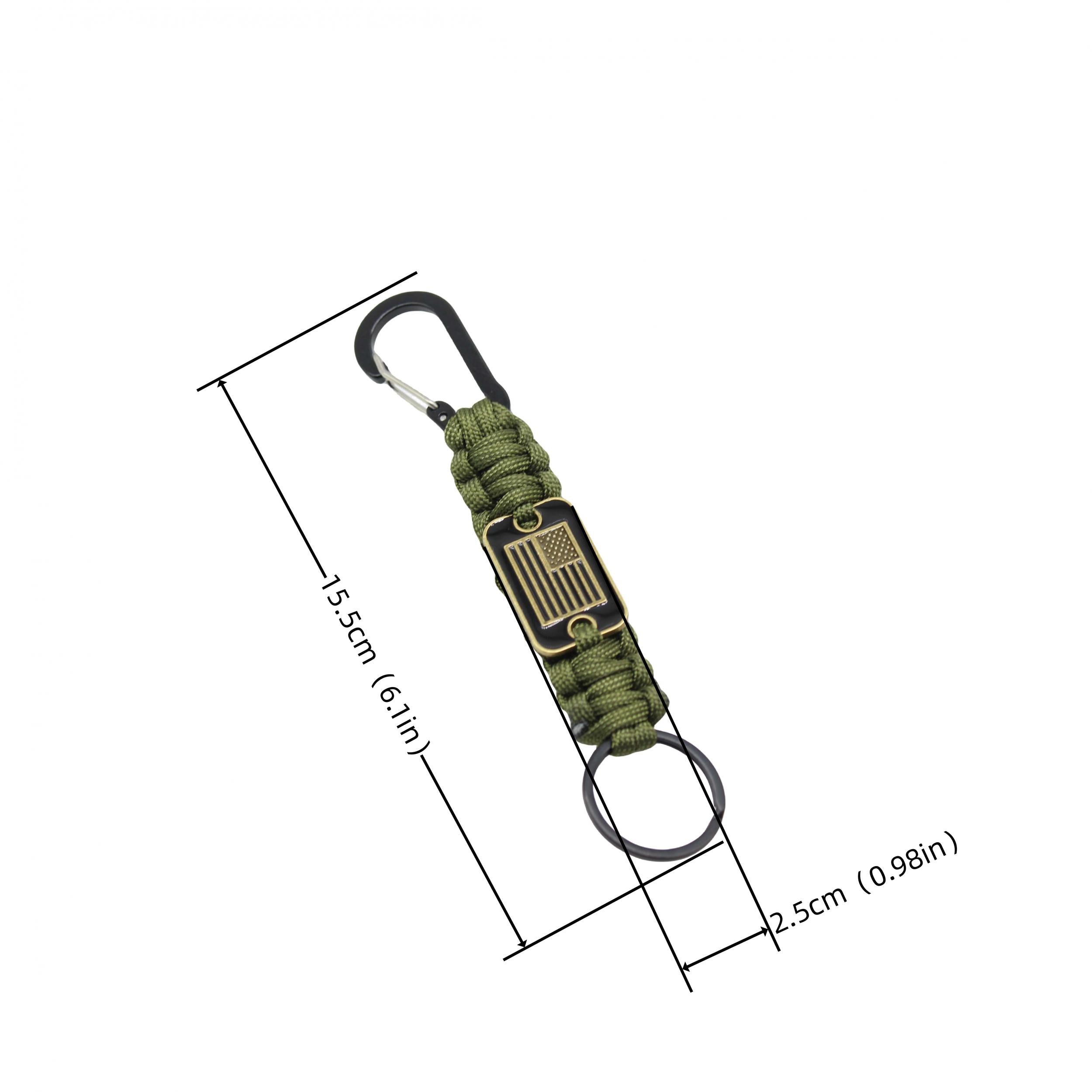 Braided Keychain Lanyard Strap with Flag - Outdoor Emergency