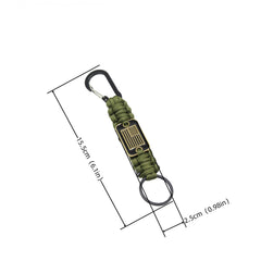 Braided Keychain Lanyard Strap with Flag - Outdoor Emergency