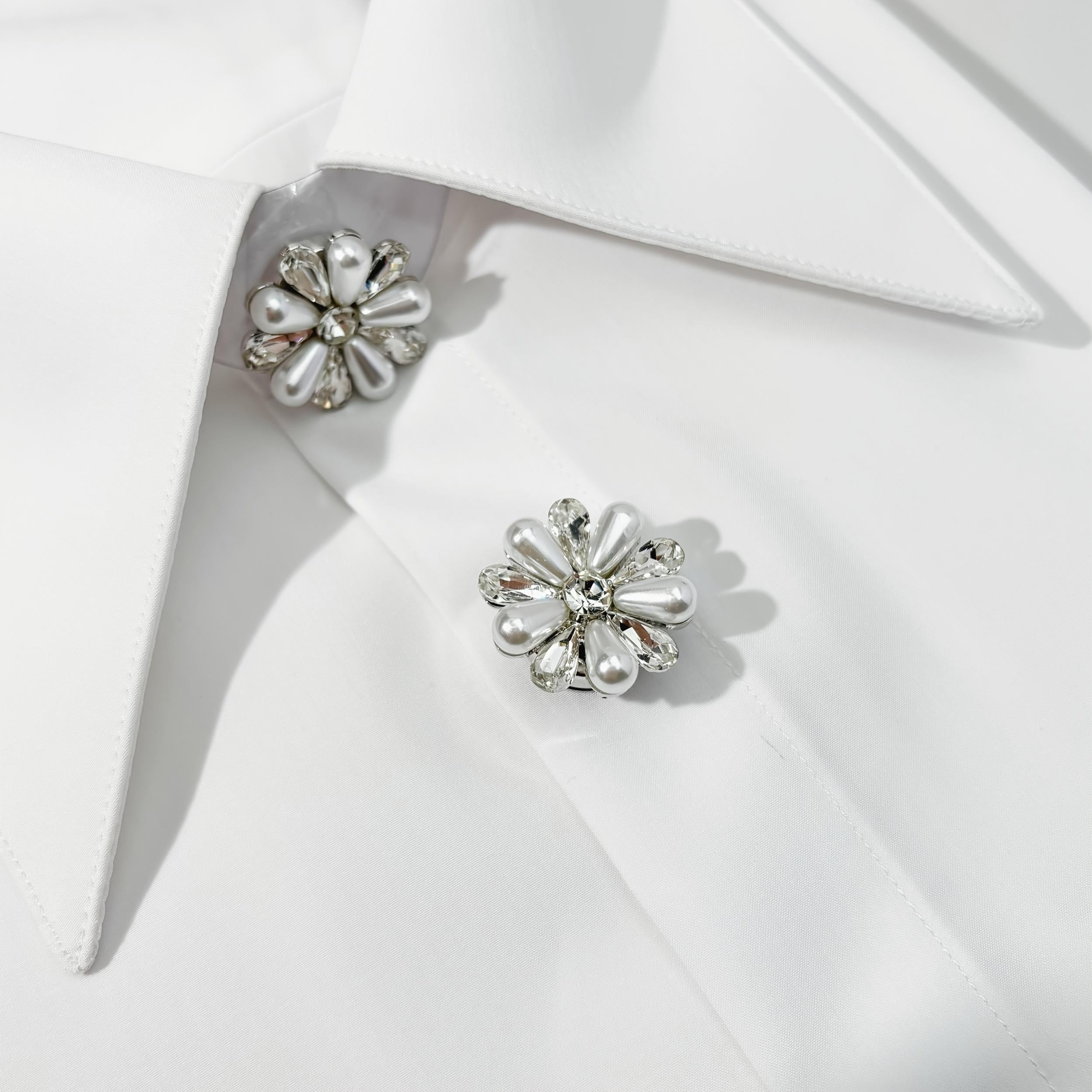 2pcs Rhinestone Button Covers - Easy Needleless Sewing - Instant Wear