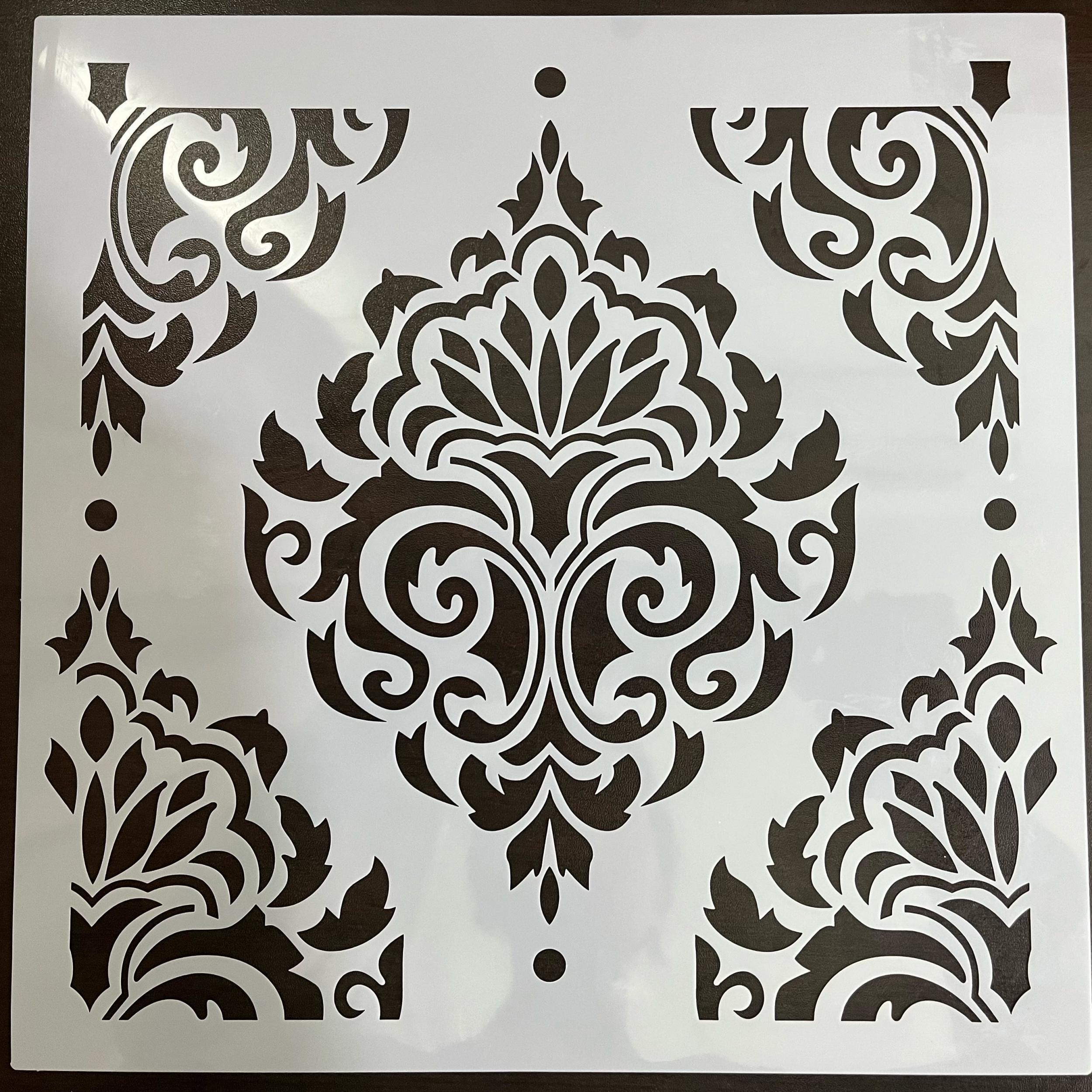 Large Flower Damask Stencil Template for Home DIY Painting