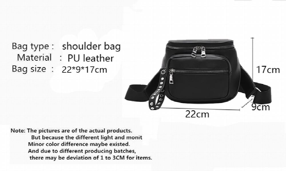 PU Leather Bucket Bag Round Shoulder Bags Lady Crossbody Bag
