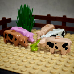Pig Building Blocks Set Animal Farm Theme Kids Interlocking Bricks