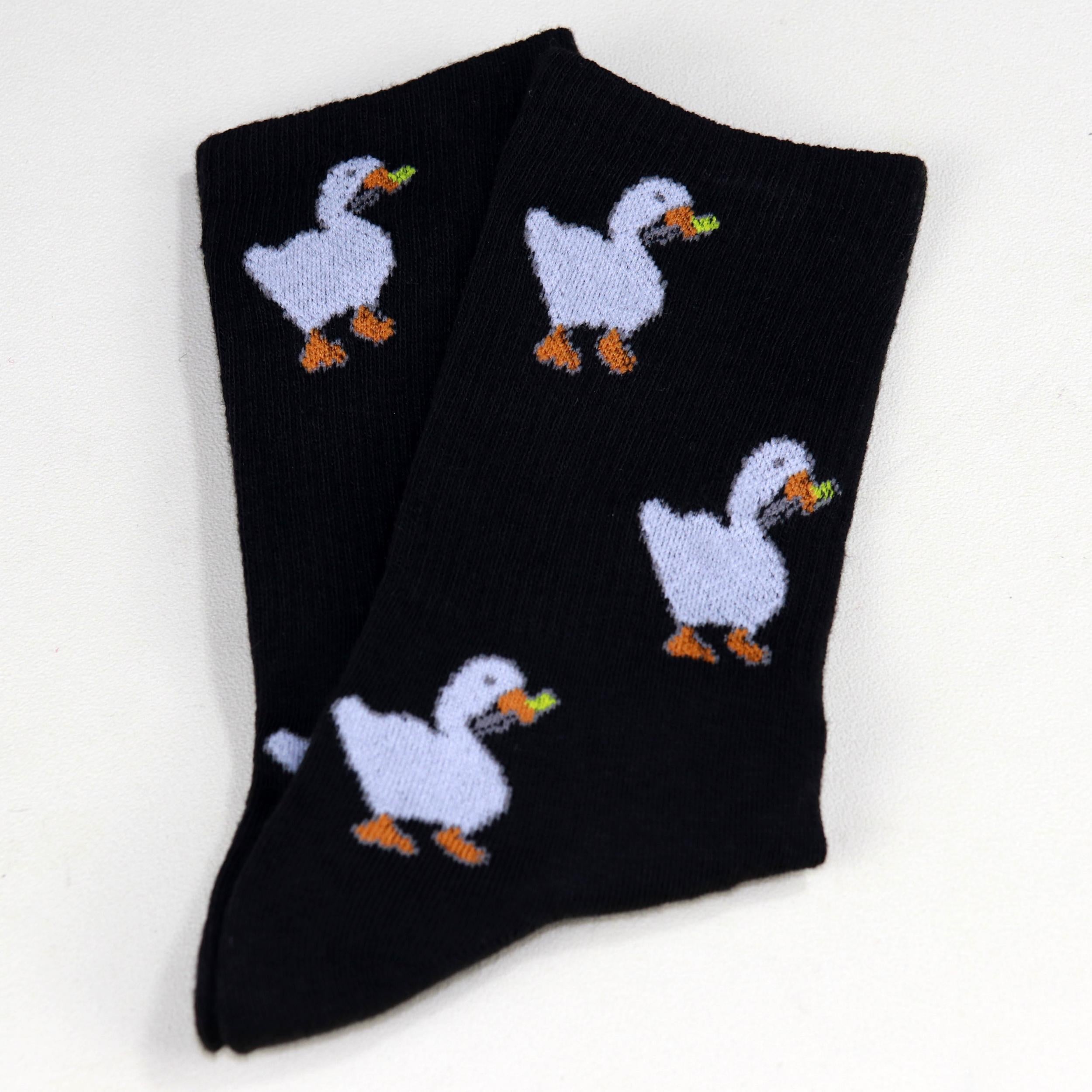 Duck Pattern Crew Socks Women's Stockings