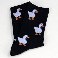 Duck Pattern Crew Socks Women's Stockings