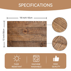 Vintage Wood Textured Placemat Stain Resistant Table Mat