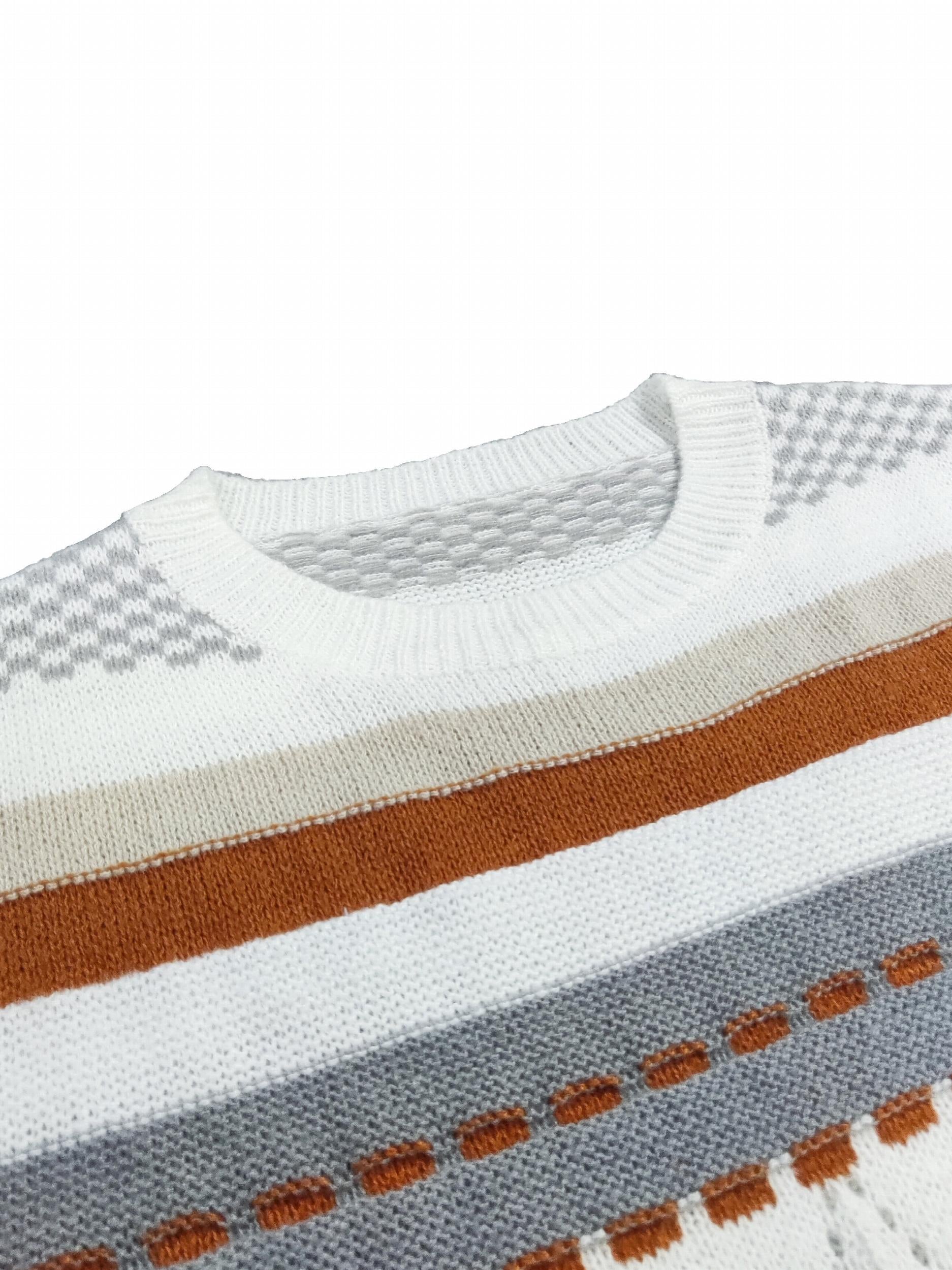 Casual Sweater Women's Plus Colorblock Stripe Print