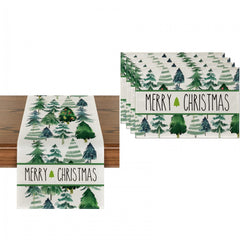Watercolor Christmas Themed Table Mat Cover