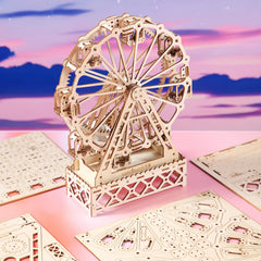 3D Wooden Ferris Wheel Music Box Puzzle - Creative Rotating Ferris Wheel