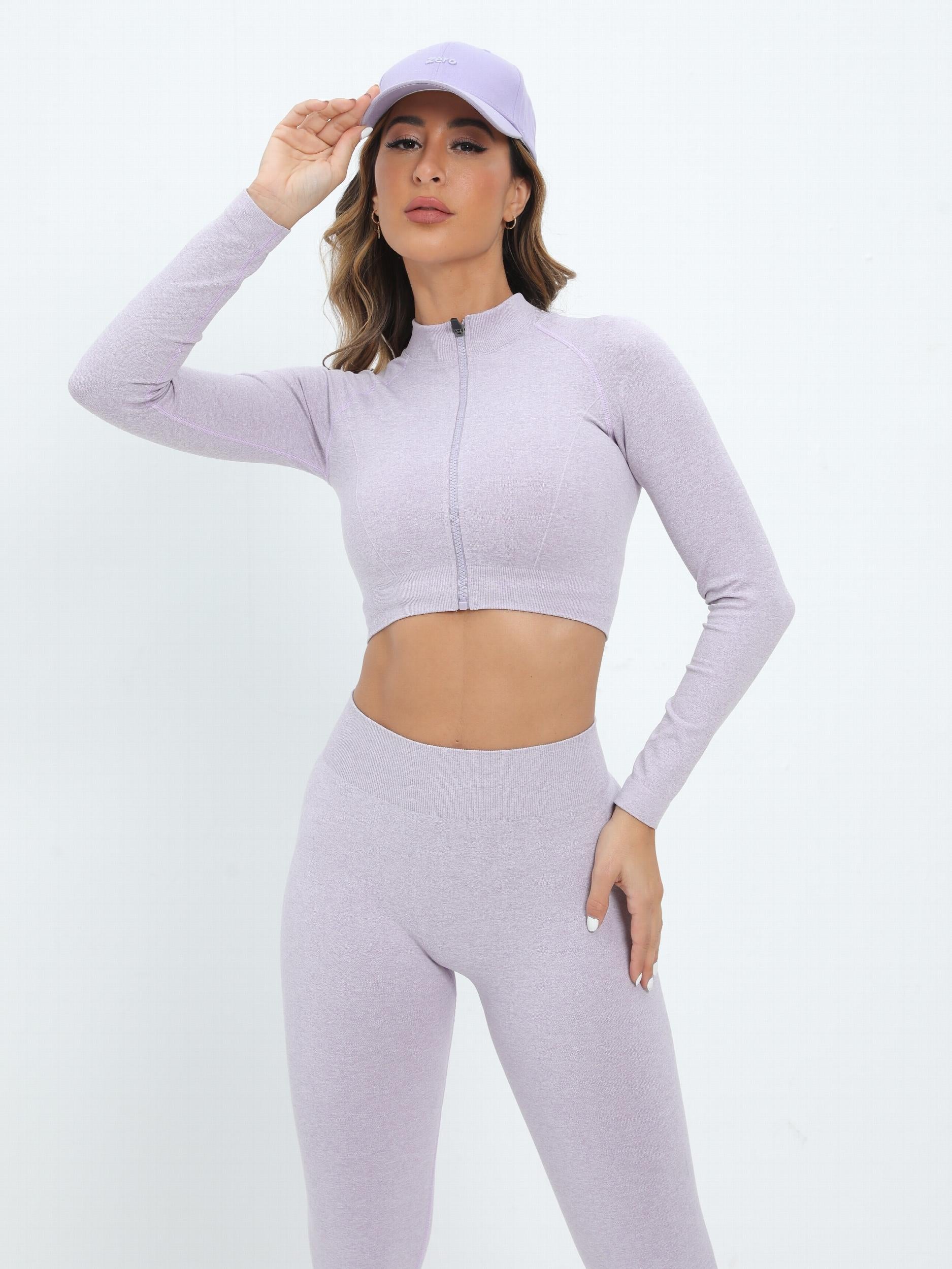 2pcs Seamless Yoga Sports Set Tops & Leggings Women's Activewear