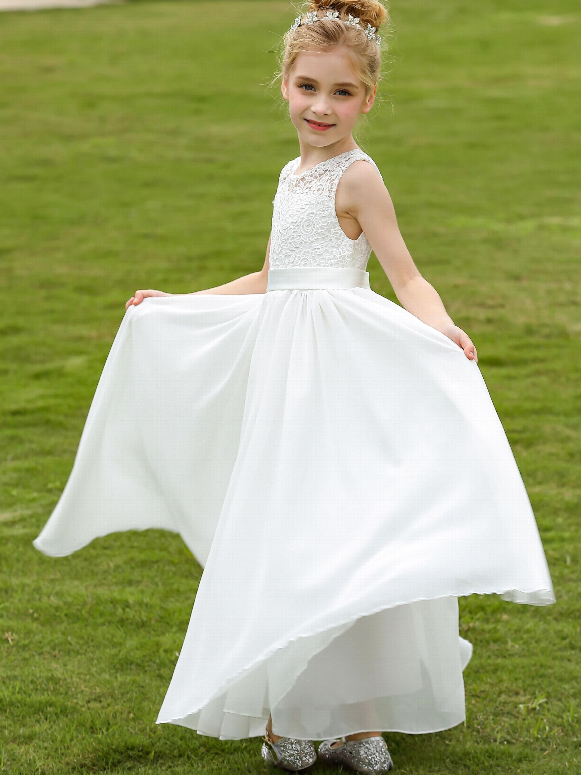 Grace Lace Flower Girls Wedding Dress