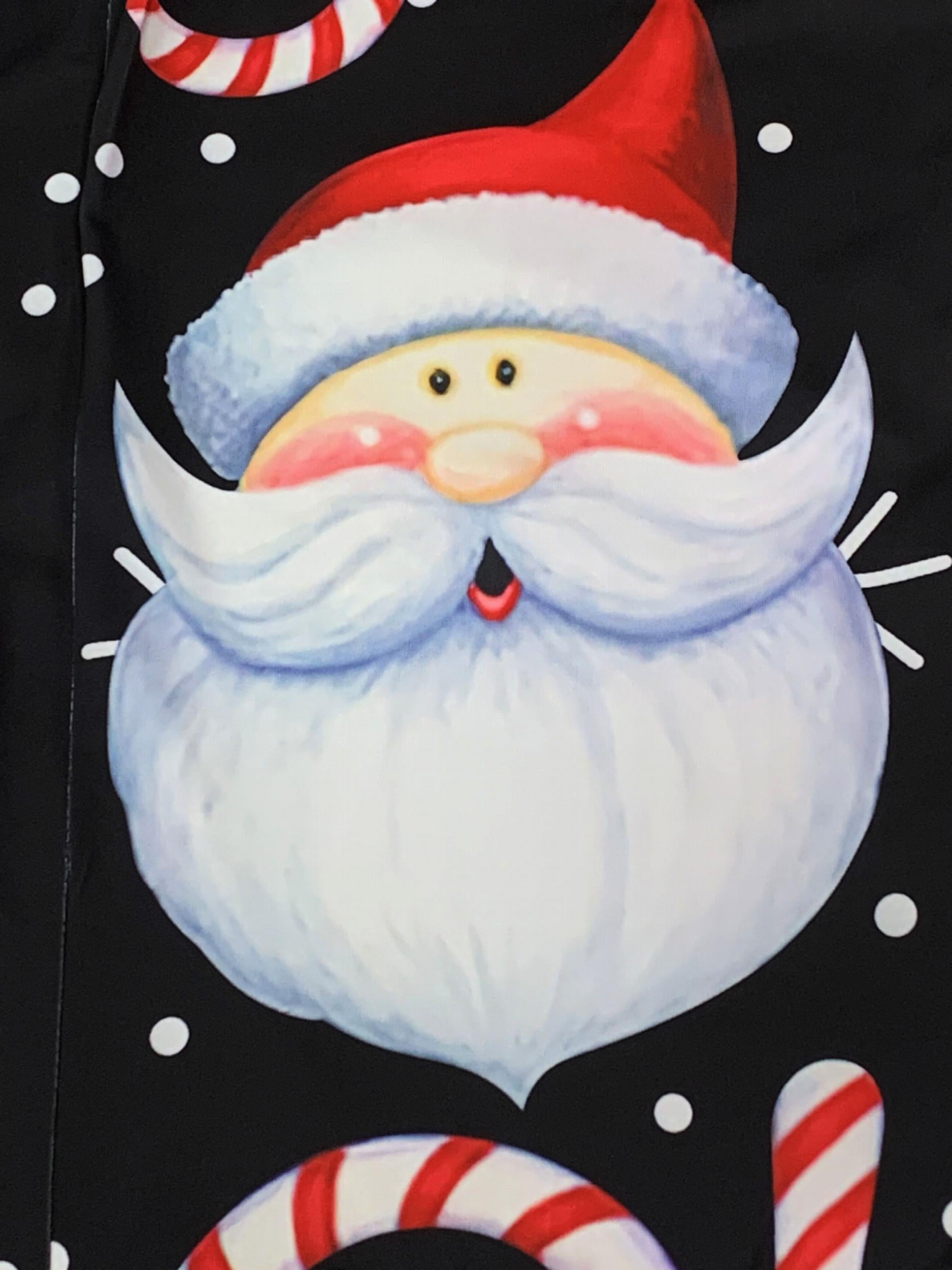 Santa Claus Snowflake Print V Neck Wide Leg Jumpsuit
